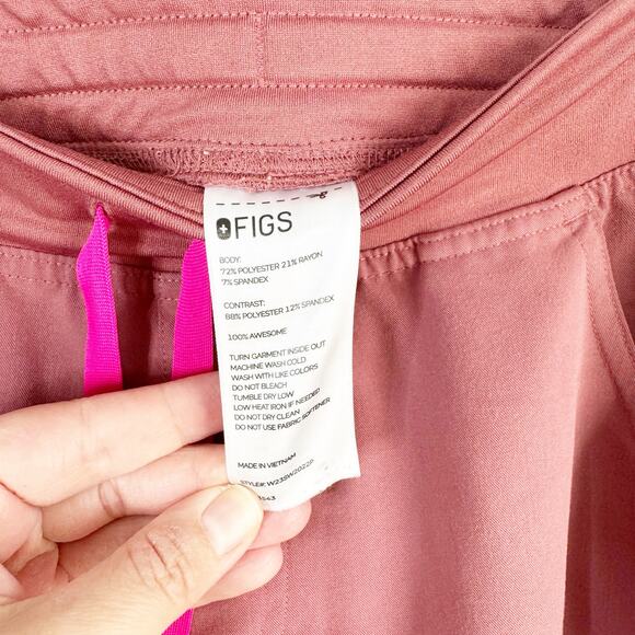 FIGS Kade Cargo Scrub Trousers Pants Hot Pink Drawstring Technical Collection MP - Picture 4 of 11